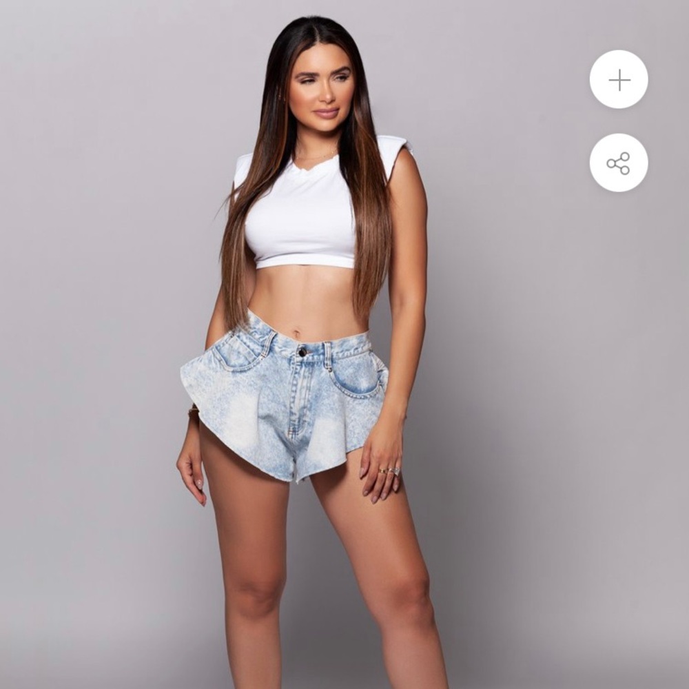 Denim flare shorts by Love|Labels size XS